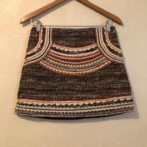 Zara Women’s multicolor mini Skirt Embroidered Boho size XS